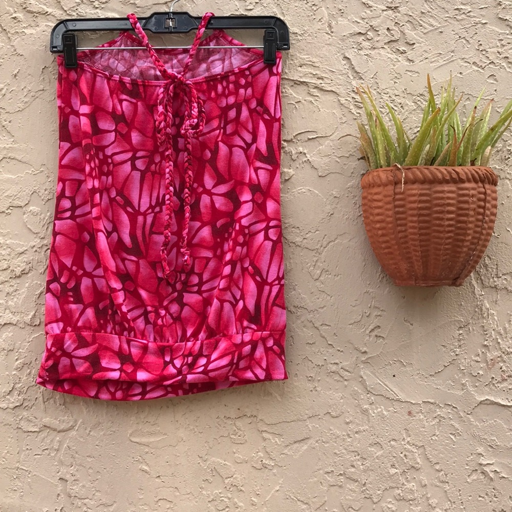 🌺 Cute Max Red Ruffle Neck Halter Top - Picture 2 of 6